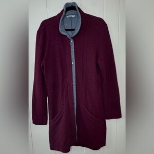 Horny Toad Wool Blend Monterossa Long Car Sweater Coat Womens Size Large